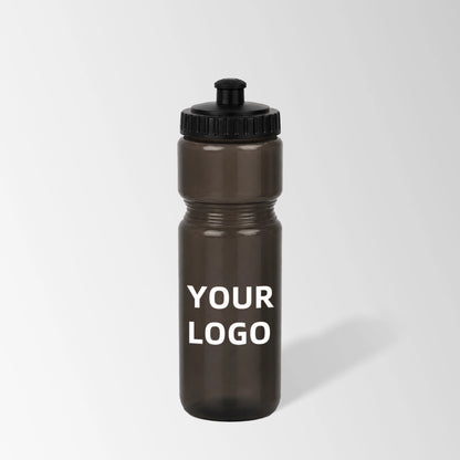 25 oz. Plastic Squeeze Sports Bike Water Bottle in Black