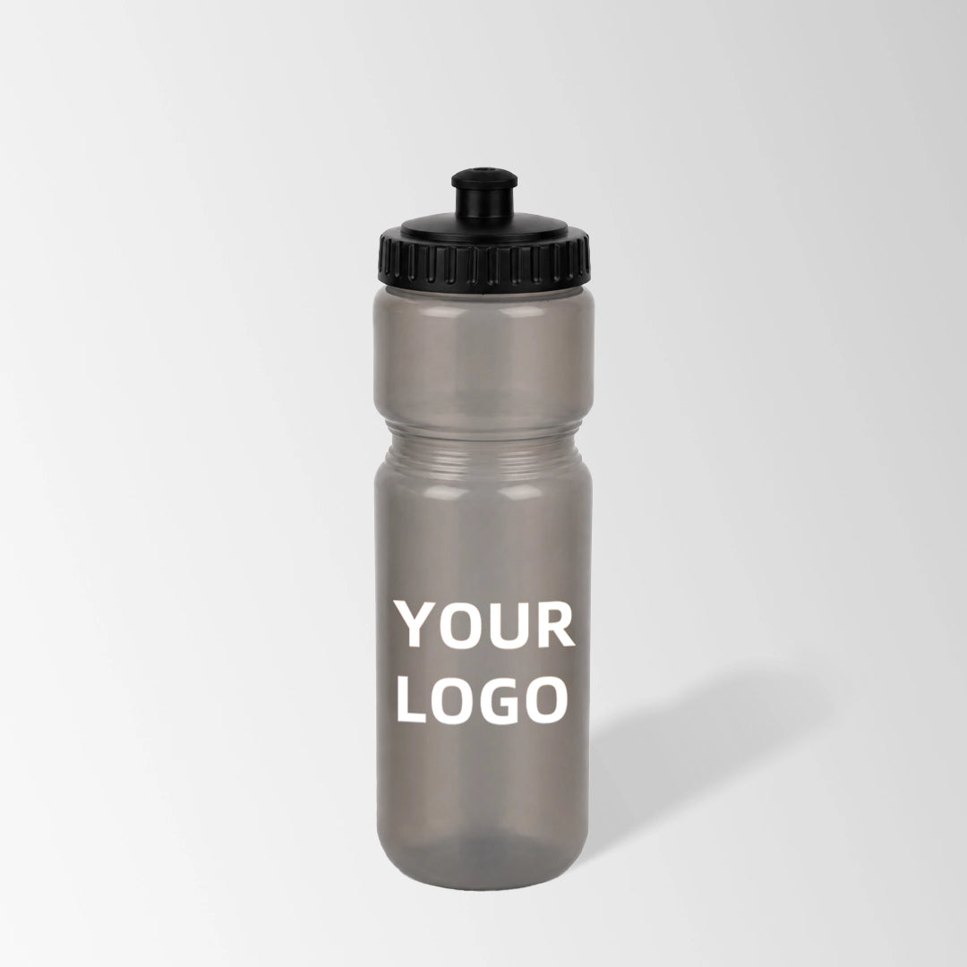 25 oz. Plastic Squeeze Sports Bike Water Bottle in Gray