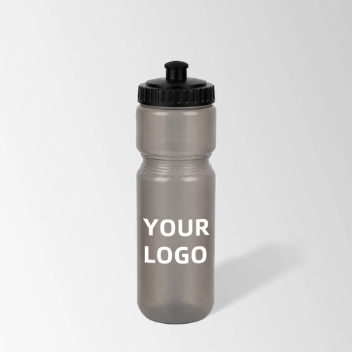 25 oz. Plastic Squeeze Sports Bike Water Bottle in Gray