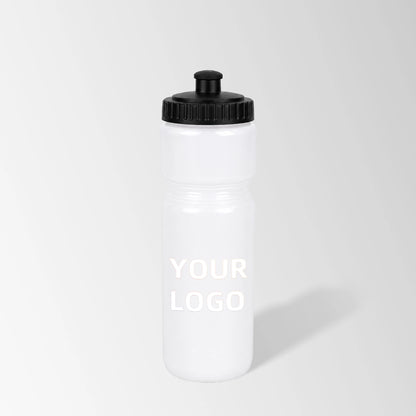 25 oz. Plastic Squeeze Sports Bike Water Bottle in White