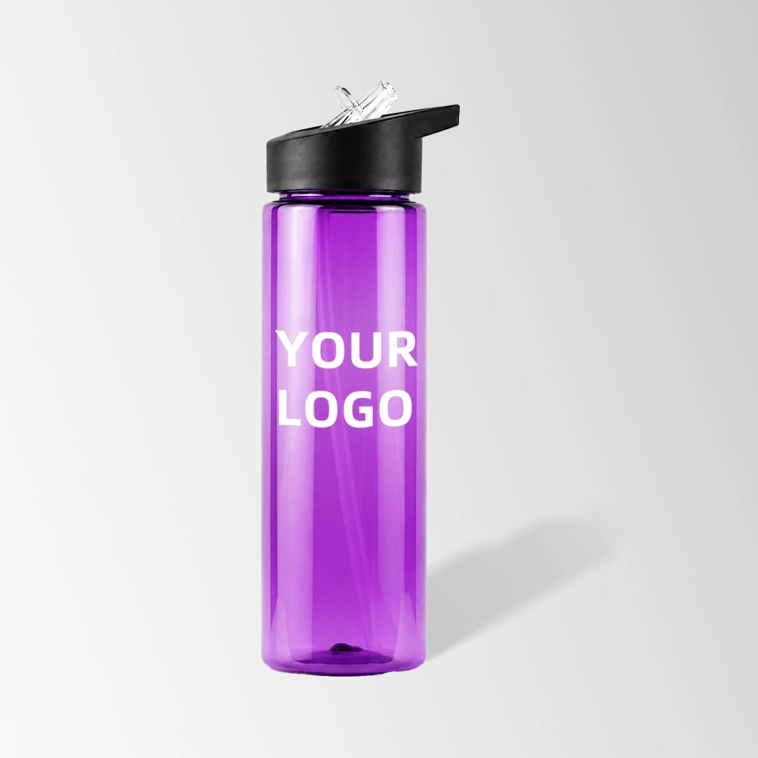 25 oz. Purple Plastic Sports Water Bottle with Flip Straw Lid