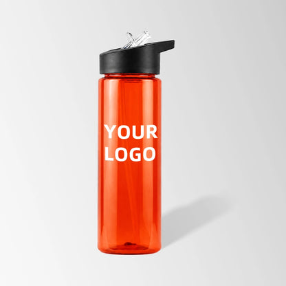 25 oz. Red Plastic Sports Water Bottle with Flip Straw Lid