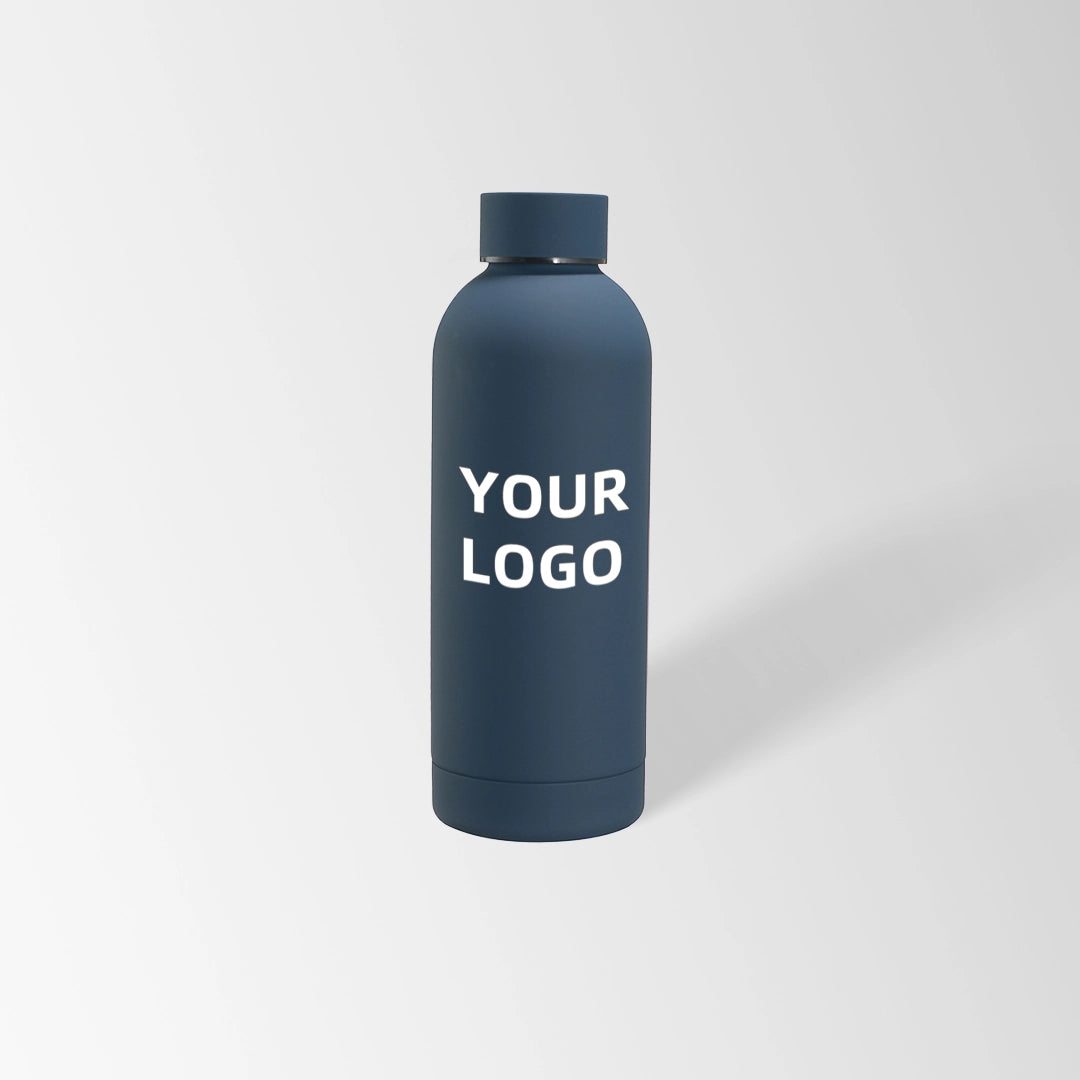 17 oz. Navy blue insulated water bottle custom logo