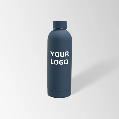 25 oz. Navy blue insulated water bottle custom logo