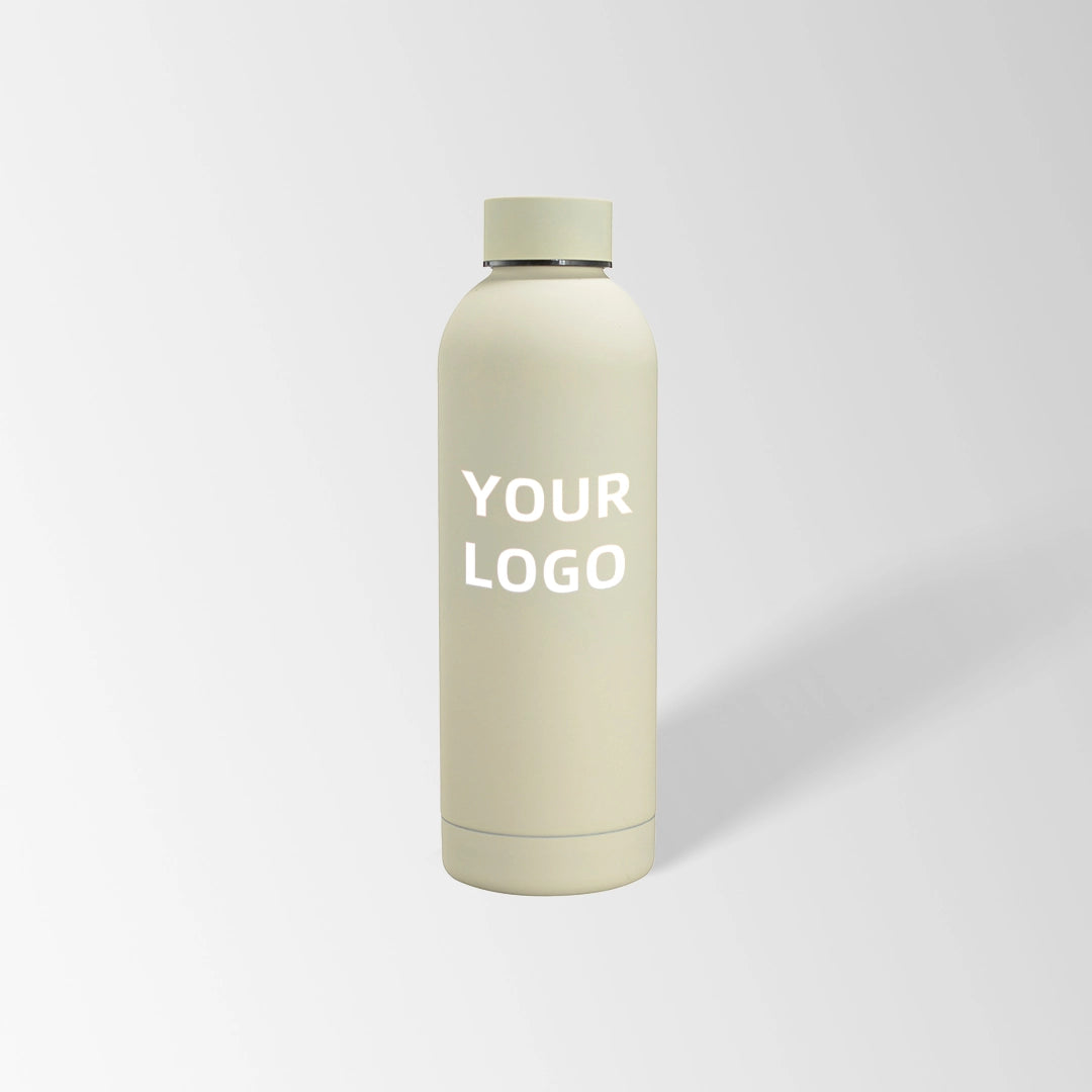 25 oz. Cream white insulated water bottle custom logo