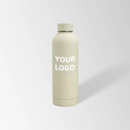 25 oz. Cream white insulated water bottle custom logo