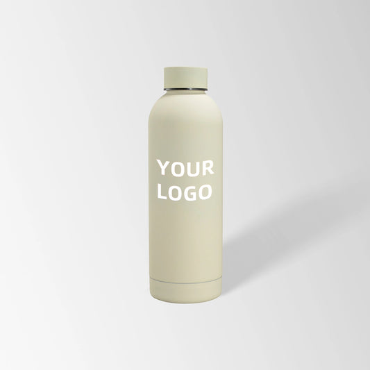 25 oz. Cream white insulated water bottle custom logo