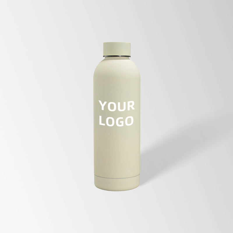 25 oz. Cream white insulated water bottle custom logo
