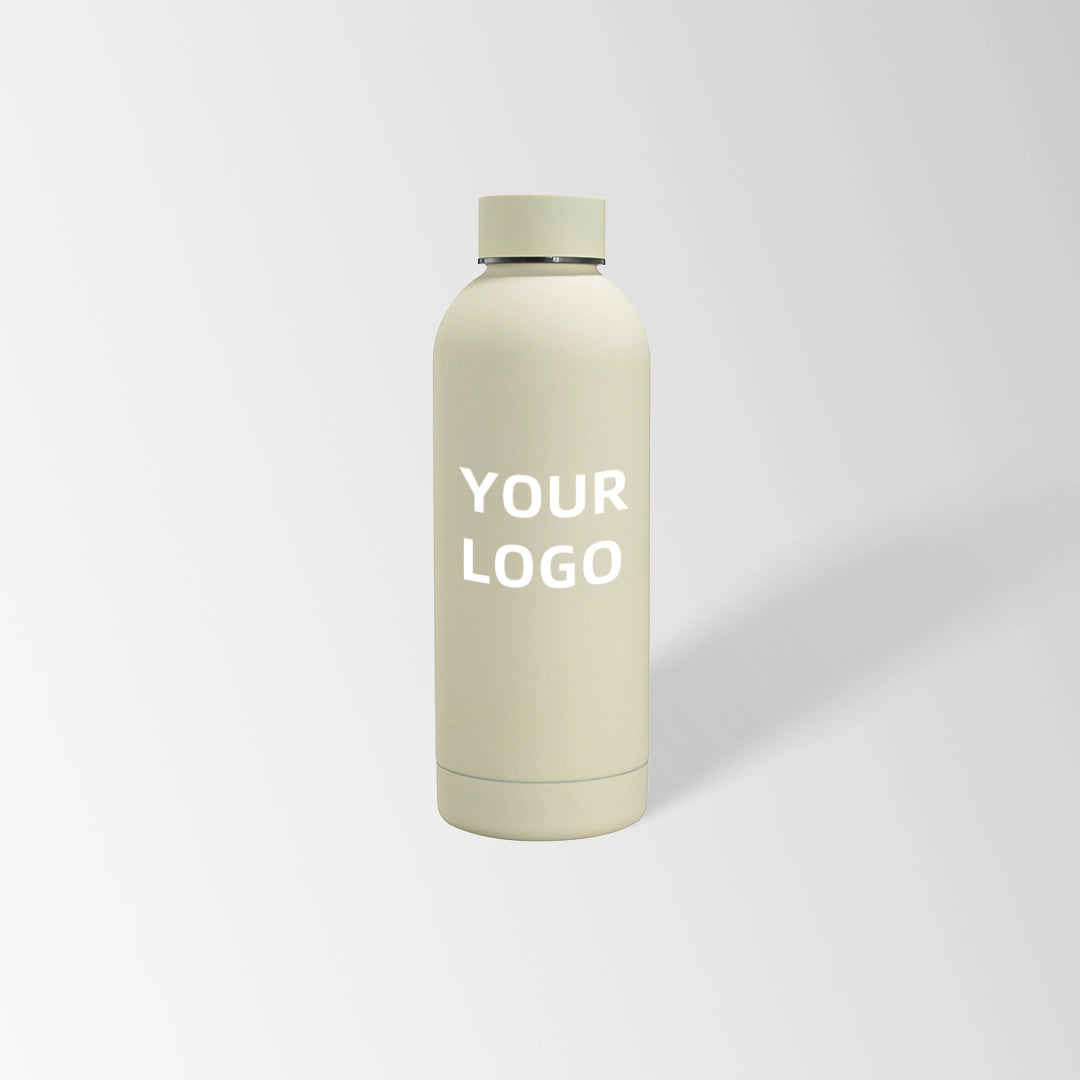 17 oz. Cream white insulated water bottle custom logo