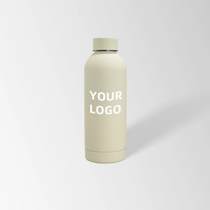 17 oz. Cream white insulated water bottle custom logo