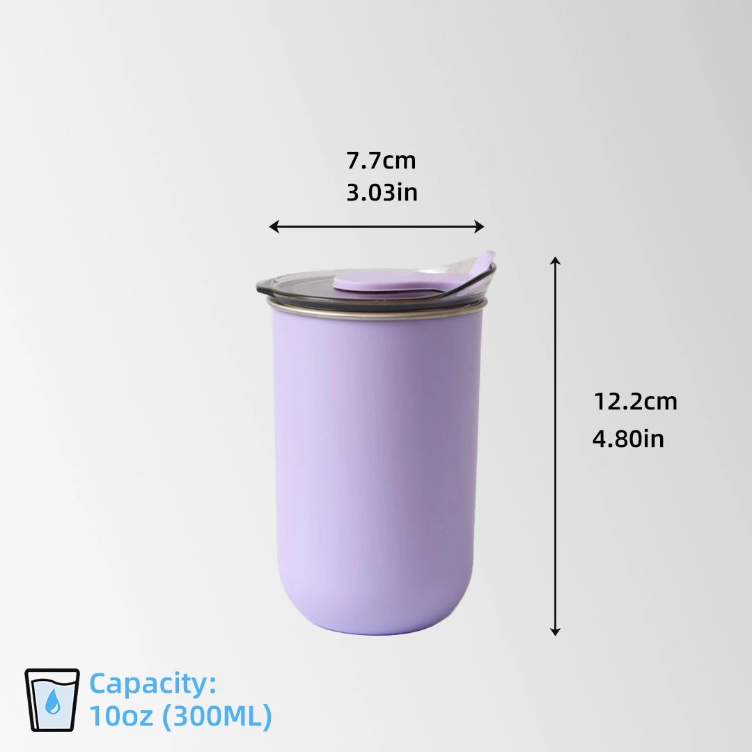 Lavender coffee cup size and dimensions view