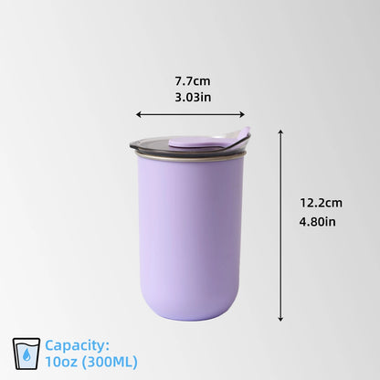 Lavender coffee cup size and dimensions view