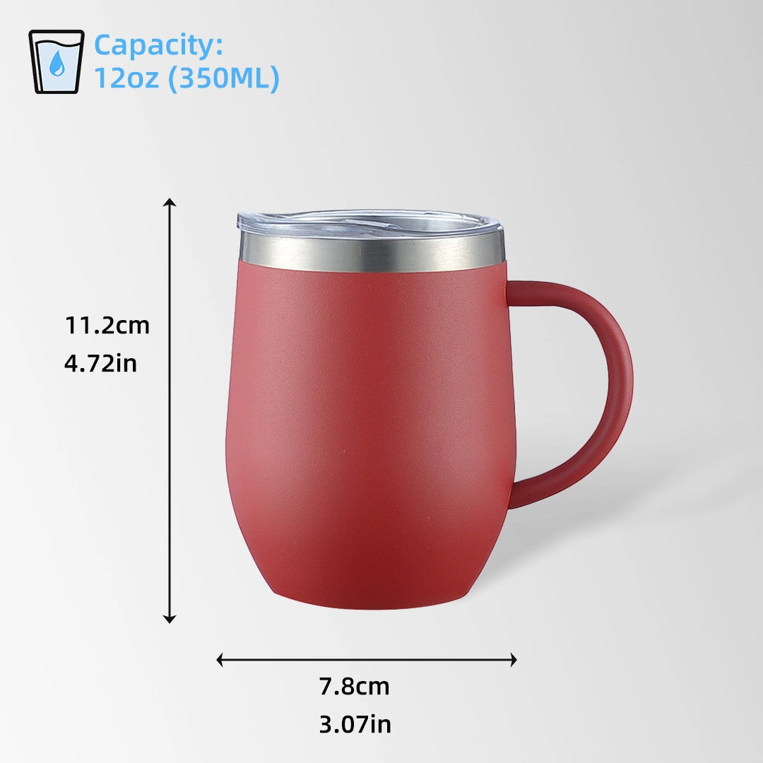 Red coffee mug size and dimensions view