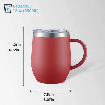 Red coffee mug size and dimensions view