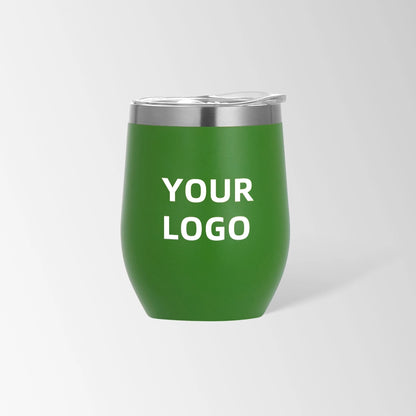 Green insulated wine tumbler custom logo