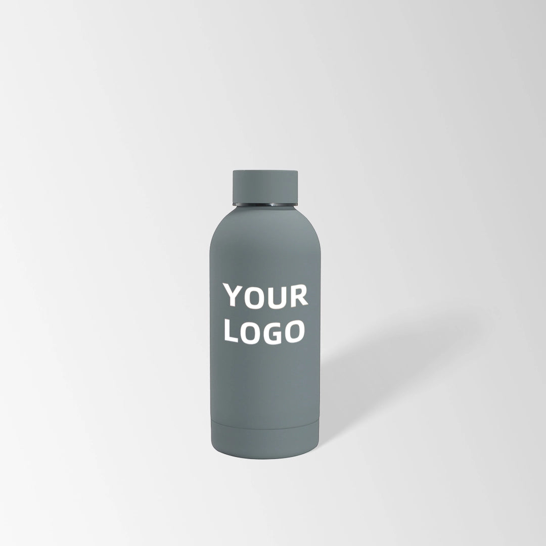 12 oz. Gray insulated water bottle custom logo
