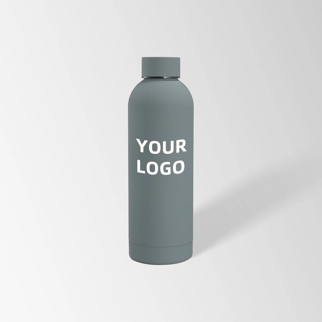 25 oz. Gray insulated water bottle custom logo