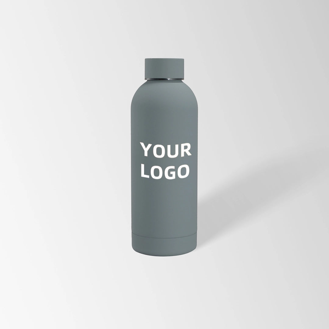 17 oz. Gray insulated water bottle custom logo