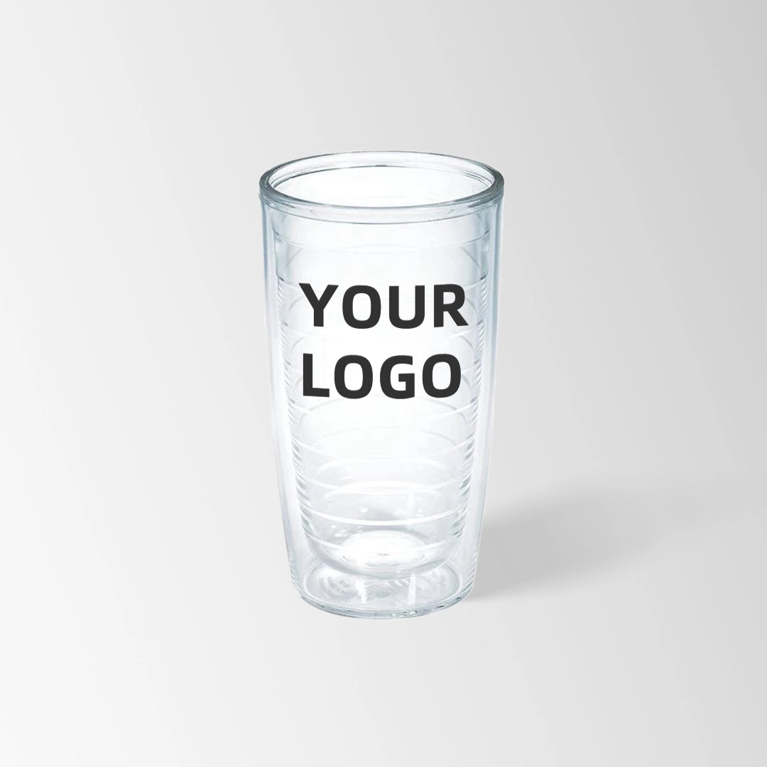 double wall clear plastic tumbler custom logo