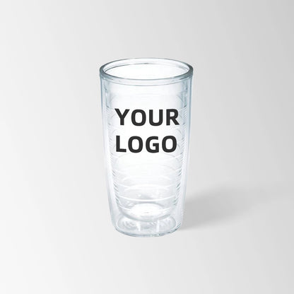 double wall clear plastic tumbler custom logo
