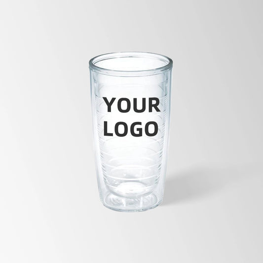 double wall clear plastic tumbler custom logo