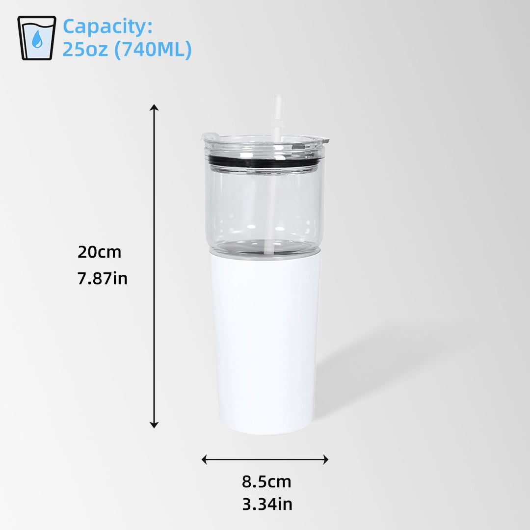 25 oz. tumbler size and dimensions view