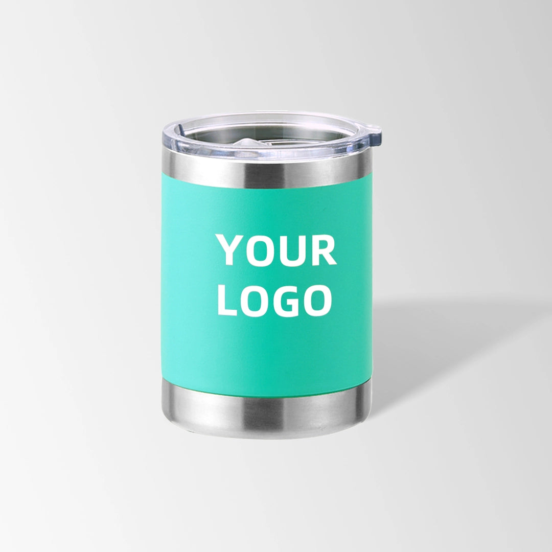 Mint green travel coffee tumbler custom logo