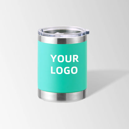 Mint green travel coffee tumbler custom logo