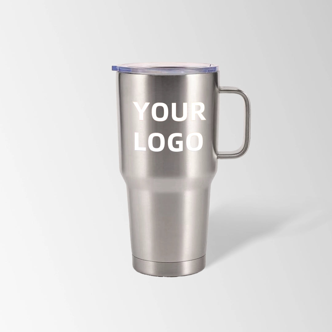Stainless steel tumbler with handle custom logo