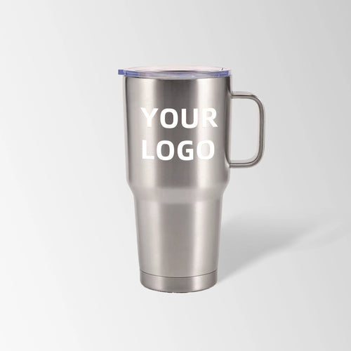 Stainless steel tumbler with handle custom logo