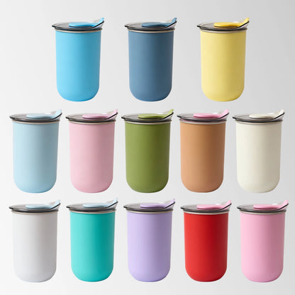 Multi color stainless steel coffee cups custom logo collection