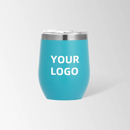 Mint green insulated wine tumbler custom logo