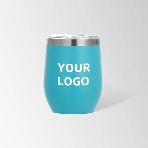 Mint green insulated wine tumbler custom logo
