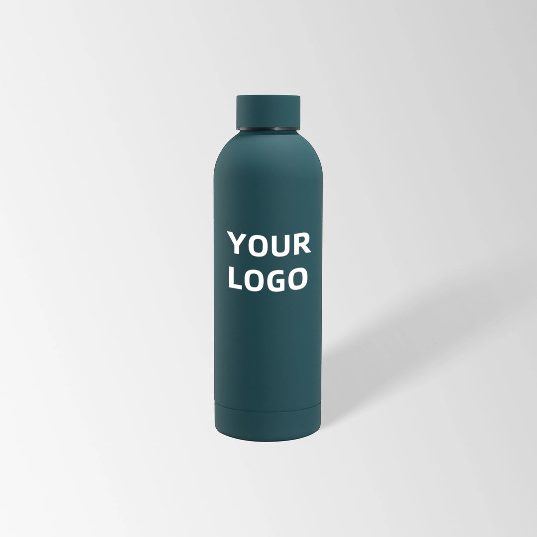 25 oz. Peacock green insulated water bottle custom logo