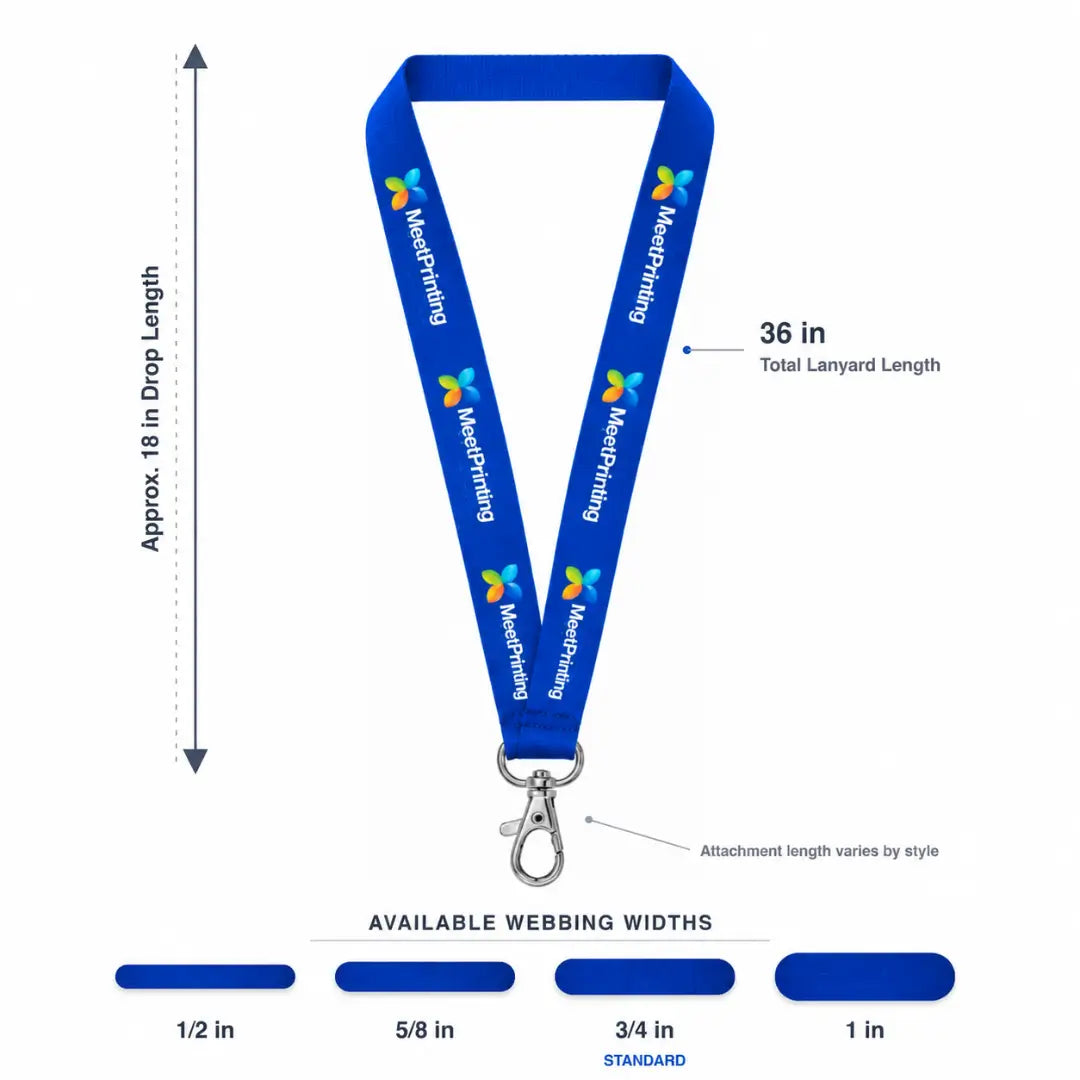 36-inch custom full color lanyard with four width options