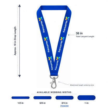 36-inch custom full color lanyard with four width options