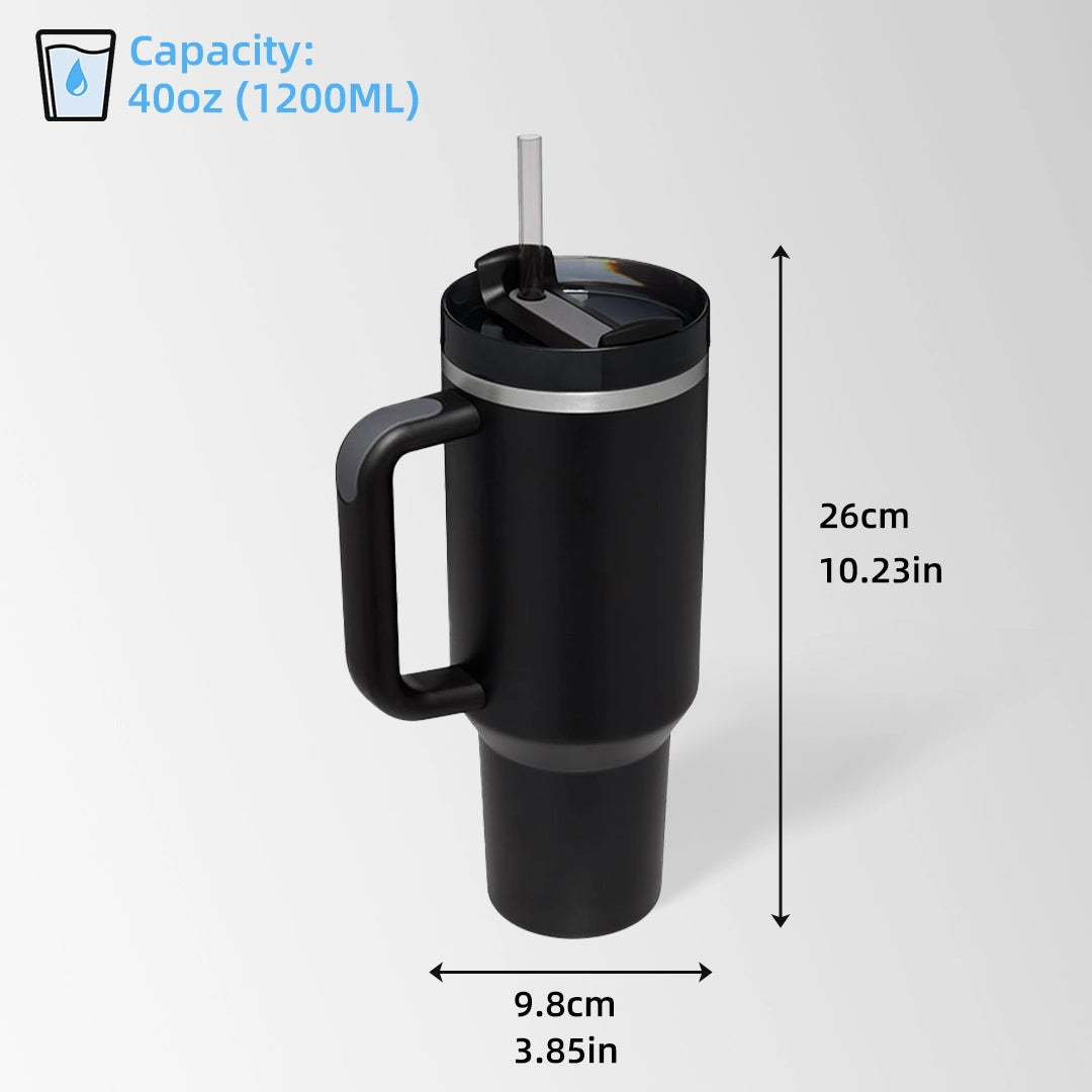 Black tumbler size and dimensions view