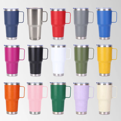 Multi color tumblers with handle custom logo collection