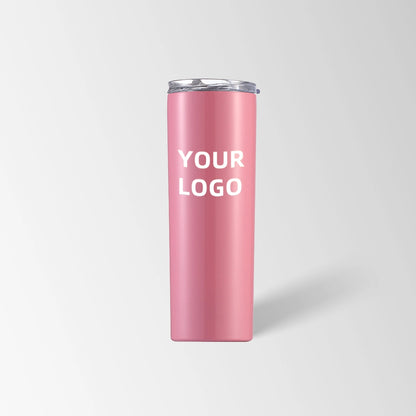 Pink skinny tumbler custom logo