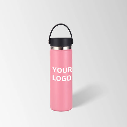 Pink insulated water bottle custom logo