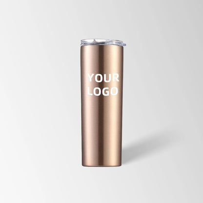 Champagne Gold skinny tumbler custom logo