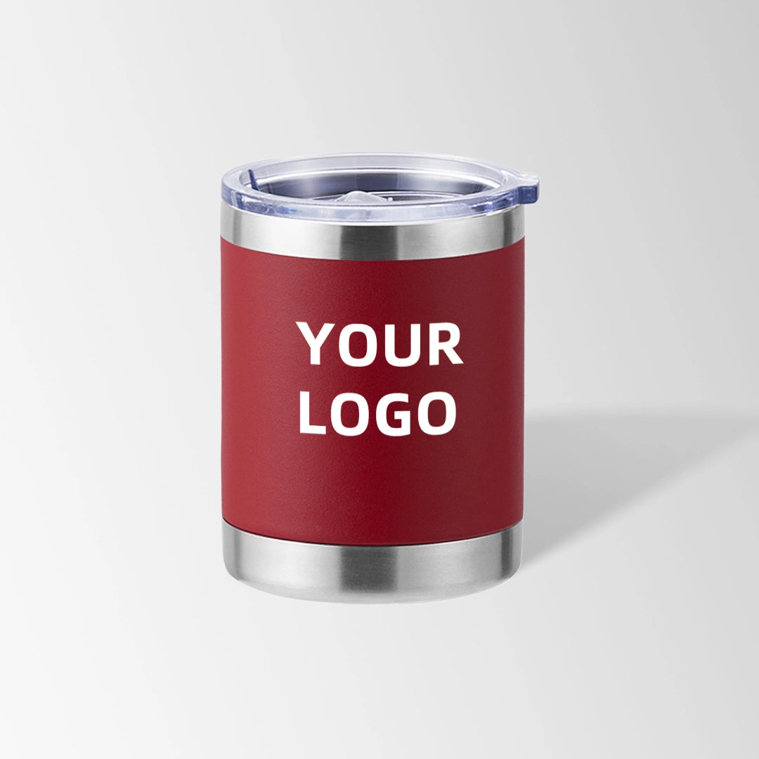 Red travel coffee tumbler custom logo