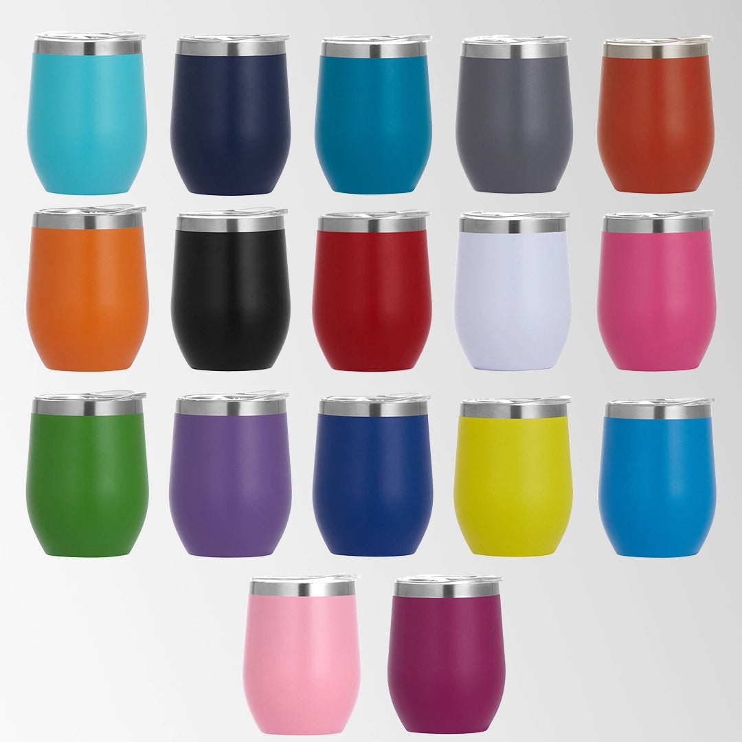 Multi color insulated wine tumblers custom logo collection