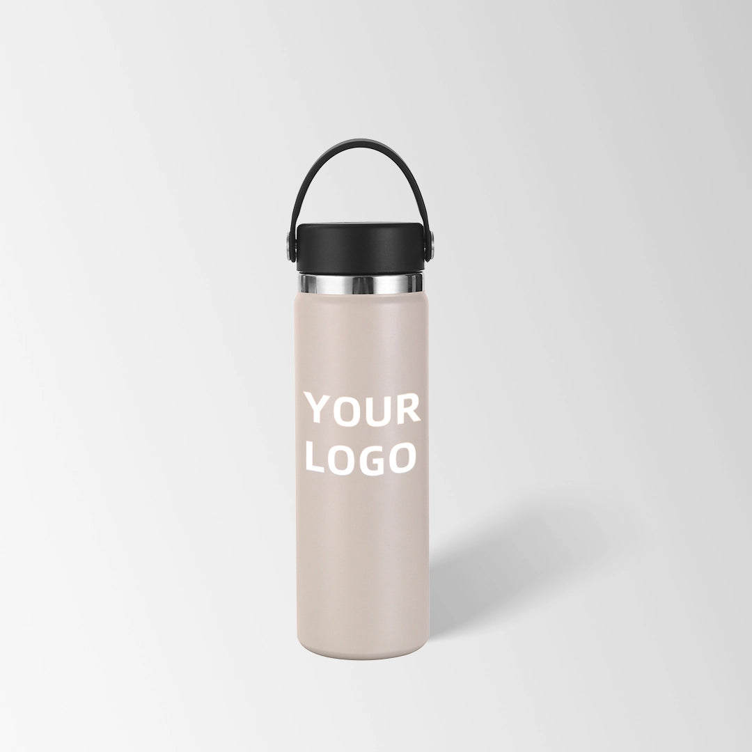 Cream white insulated water bottle custom logo