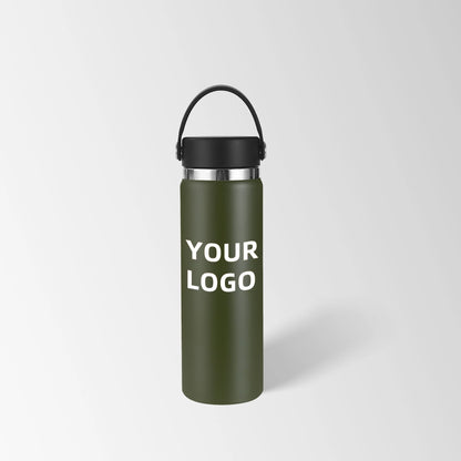 Olive green insulated water bottle custom logo