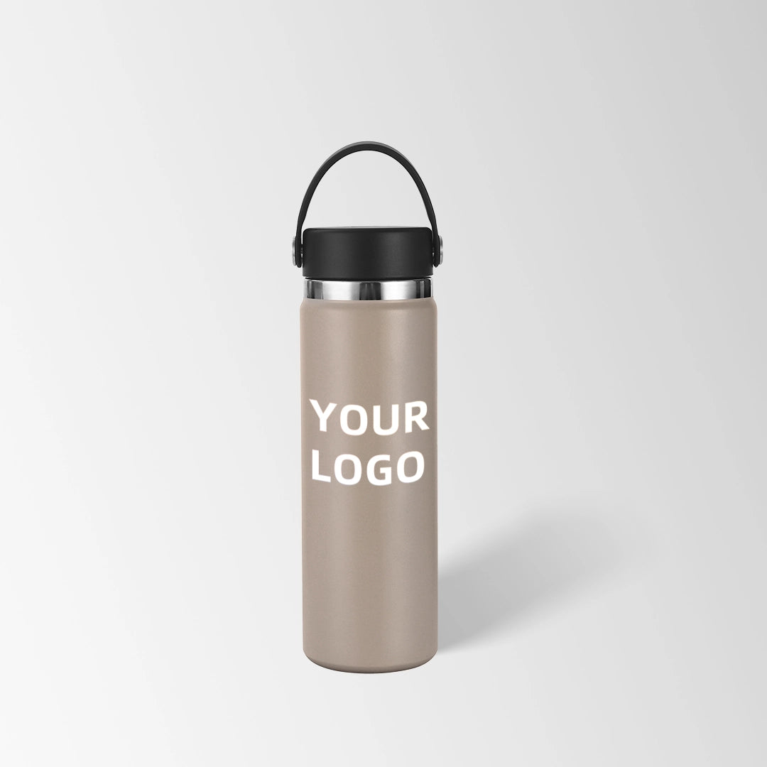 Brown insulated water bottle custom logo
