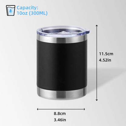Black tumbler size and dimensions view