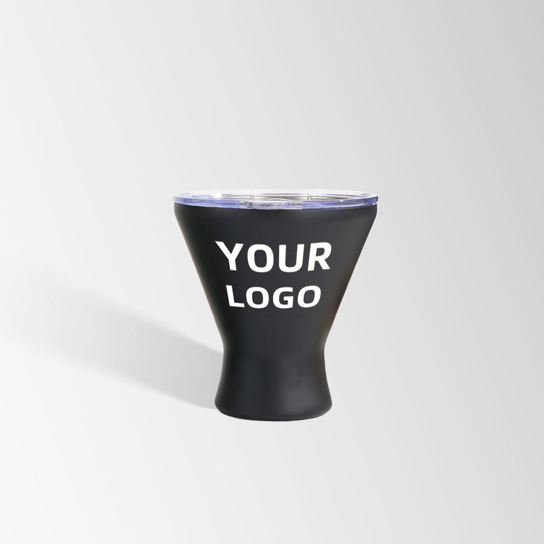 Black martini tumbler custom logo