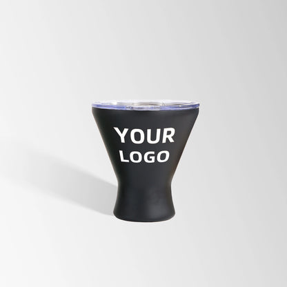 Black martini tumbler custom logo