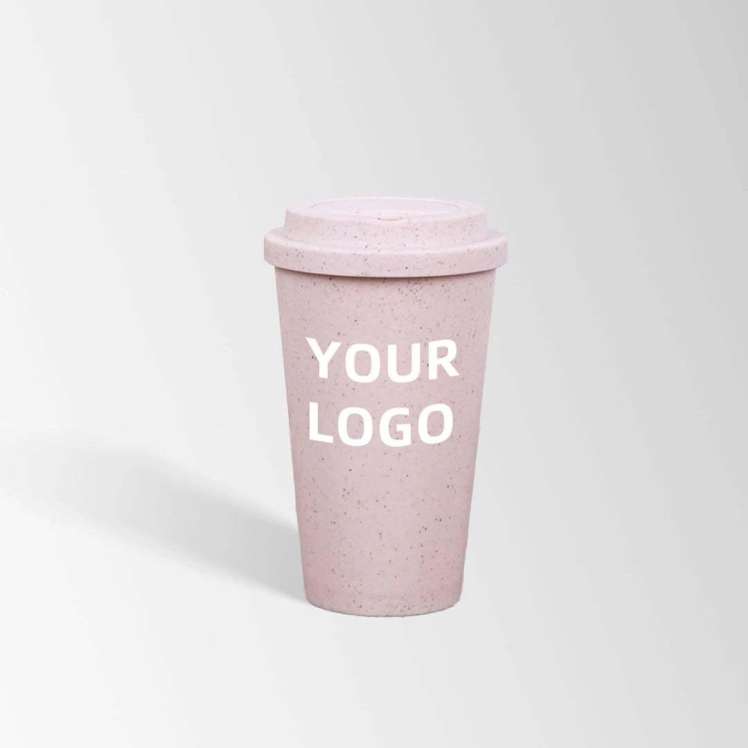 beige eco-friendly wheat straw travel cup